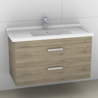 Artiqua 411 Waschtischunterschrank für Starck 3 030410 Sanremo Eiche quer NB, 411-WU2L-D07-7145-428 411-WU2L-D07-7145-428
