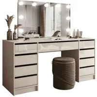 Lookway Schminktisch MADA DOUBLE ELITE mit Spiegel und Beleuchtung
