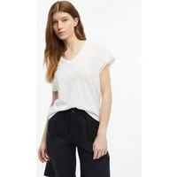 s.Oliver Kurzarmshirt T-Shirt T-Shirt in Flammgarnstruktur mit Spitzendetail