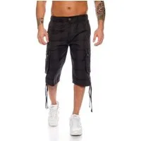 Kendindza Cargobermudas 3/4 Bermuda Shorts Herren, Kurze Hose Herren, Cargo Shorts Dehnbund Taschen Capri Cargohose kurz