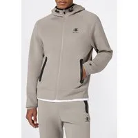 Champion Windbreaker C-TECH Interlock Hooded Full Zip Sweatshirt mit thermoverschweißten Taschen, aus Polyester, Baumwolle und Elasthan