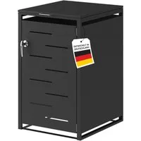 STEELSØN Mülltonnenbox Diorus 120L, abschließbar (Graphitschwarz, verfügbar mit 1, 2, 3, 4, oder 5 Türen), aus verzinktem Stahl
