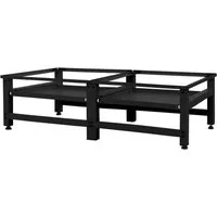 ML-DESIGN Waschmaschinenuntergestell Waschmaschinenzubehör Untergestell Unterbausockel Podest für Trockner, Zubehör für Waschmachinen, Doppel Waschmaschinen Unterbau ausziehbare Ablage 124x55x37cm Stahl