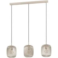 EGLO Pendelleuchte Hängeleuchte ROMAZZINA, exkl. E27, Stahl, Pendellampe, ohne Leuchtmittel, Esszimmerlampe, 90x20x110cm, 3-flammig, modern, minimalistisch