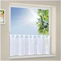 Gerster Scheibengardine Arist (1 St), Schlaufen, halbtransparent, SB-Schlaufenbistro "Arist" weiß, mit Stickerei, 150cm X 50 cm (B x H)