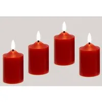 I.GE.A. LED-Kerze Kerzen 4er Set, aus Echtwachs Deko Stumpenkerze Adventskerze Adventskranz