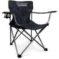 Weber GmbH Campingstuhl Angelstuhl faltbar Schwarz (1 St), Flaschenhalter, bis 120kg, incl. Tragetasche