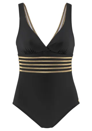 LASCANA - LASCANA Badeanzug black-gold - Gr. - 42B
