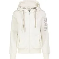 SUBLEVEL Hoodie Modisches Design mit Kängurutaschen und Kapuze für Damen Baumwolle Normal Fit ohne Kragen unifarben atmungsaktiv