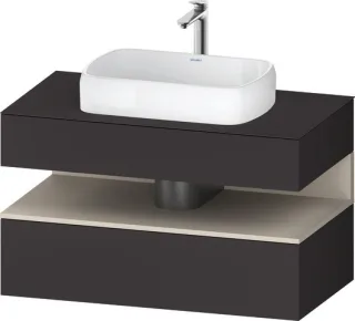 Duravit Qatego Konsolenwaschtischunterbau wandhängend Graphit Supermatt 1000x550x600 mm - QA47310838 QA4731083800010