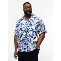 Tommy Hilfiger Big & Tall Kurzarmhemd BT-LINEN FLORAL AOP Leinenhemd, regular fit, Große Größen