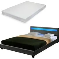 Corium Polsterbett, »Skagen« LED Doppelbett mit Matratze 140x200cm
