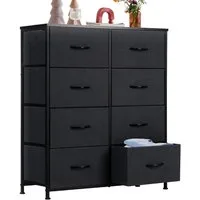 Refined Living Kommode Schubkastenkommode mit 2/4/5 /7/8/9 Schubladen stabilem Stahlrahmen (Sideboards mit Holzplatte und leicht zu ziehendem Griff für Schränke, wasserdicht Geeignet für Wohnzimmer, Kinderzimmer, Flur, Schlafzimmer), Große Kapazität,