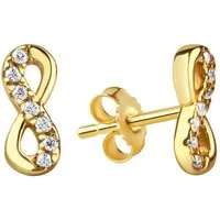 Vivance Paar Ohrstecker 925/- Sterling Silber vergoldet Infinity Zirkonia