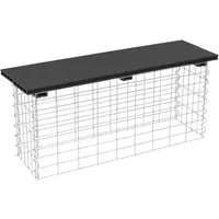 ESTEXO Gabionenzaun Gabionenbank WPC Gabionen Sitzbank 100x30x43 cm Gartenbank Draht Ban