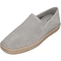 TOMS SANTIAGO Espadrille Light Gray Diamond Perforated Suede