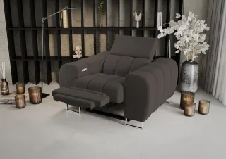 Sessel mit Relaxfunktion BASTIEN RELAX in Stoff Gemma Graphit