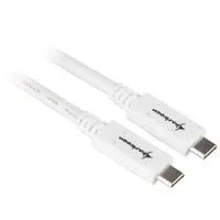 USB 3.2 Gen 2 Kabel, USB-C Stecker > USB-C Stecker weiß, 0,5 Meter