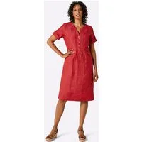 creation L Etuikleid Leinen-Kleid Kurzarm