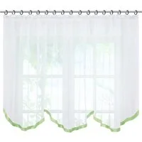 Joyswahl Scheibengardine Bogenstore (1 St), Kräuselband, transparent, Voile mit Satinband