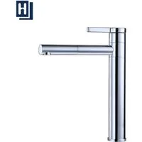 HOMELODY Badarmatur Wasserhahn Bad mit 360° Drehbar Auslauf (Mischbatterie) Hochmontage Wasserhahn, Chrom, Messing