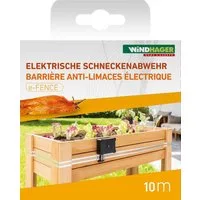 Windhager Elektrischer Schneckenzaun elektrisch inkl. 10 m Barrierestreifen, Schneckenabwehr e-FENCE, 1-tlg., für Hochbeete, Schneckenband selbsklebend