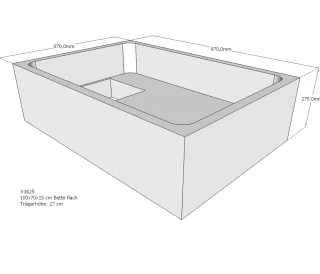 Neuesbad Wannenträger für Bette flach 100x70x15 SD22043