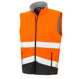 SAFE-GUARD by Result - Weste für Herren/Damen Unisex - Sicherheit (Fluoreszierendes Orange/Schwarz)