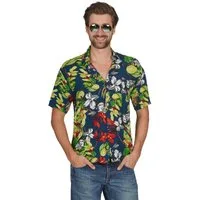 Metamorph Hawaii-Kostüm Hawaiihemd Flower, Lässiges Kurzarmhemd mit blümerantem Muster