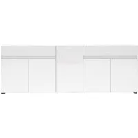 Home affaire Sideboard MISTER, Kommode, Schrank, Anrichte, Breite 225 cm, Made in Italy, 5 Türen, 2 Schubladen, Hochglanz lackiert, 225/80 cm