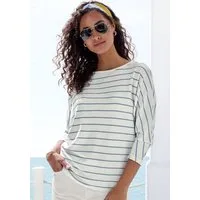 Vivance by Lascana 3/4-Arm-Shirt mit modischer Streifenstruktur aus luftiger Baumwoll-Viskose-Qualität