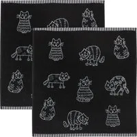 Kracht Geschirrtuch Frottier-Geschirrtuch 2er-Pack, Baumwolle Motiv