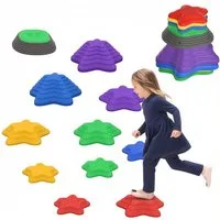 ZONEKIZ Stapelspielzeug Trittsteine für Kinder 3-8 Sensorisches Spielzeug Drinnen Draußen, (Balanciersteine, 11-tlg), bis 80 kg Belastbar, für Gleichgewicht, Motorik