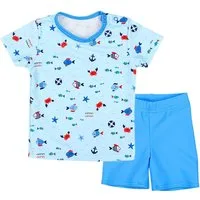 Aquarti Badeanzug Baby Jungen Zweiteiliger Kinder Badeanzug T-Shirt Badehose UV-Schutz