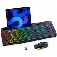 Goldstern-Tech Gaming-Tastatur (2,4-GHz Wireless Tastatur-Maus-Set mit RGB & USB-C)