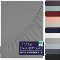 BRB HOME Spannbettlaken Spannbettlaken Jersey Baumwolle für Topper Boxspringbett bis 27 cm, Baumwolle, Gummizug: Rundum, (1 Stück), Matratzen bis 27 cm Höhe, OEKO TEX Standard 100, Jersey Spannbetttuch