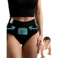 Mrs. Mum Schwangerschaftsslip Kaiserschnitt Unterhose I Postpartum Slips I Wochenbett Unterwäsche (1 STK) I High Waist I Bauchweg & figurformend I