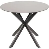 Lesli Living Gartentisch Tafel Kaffeetisch Tisch rund ø90x73 cm Aluminium Glas