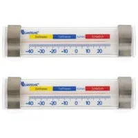 Lantelme Kühlschrankthermometer 2 Stück Set Selbstklebend mit Saugnapf Gefrierschrank Thermometer, Spar-Set 2-tlg., für Kühlschrank, Gefrierschrank, Kühltheke, Temperatur -40 bis +24°C