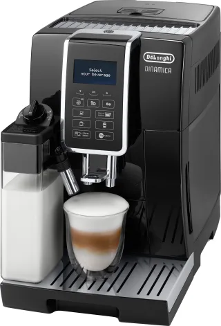 DeLonghi Kaffeevollautomat "Dinamica ECAM356.57.B - 14 Kaffeegetränke mit perfektem Milchschaum" Kannen-Funktion (6 Tassen), Kegelmahlwerk (13-stufig), 5 Kaffeestärken