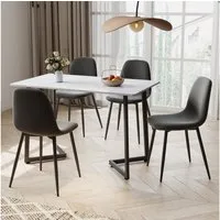 Sunsitt Essgruppe 5-Teiliges Esstisch Set mit 4 Stühle, (Esszimmer Set mit Esstisch und 4 Essstühle, Essgruppe für Esszimmer, Küche, Wohnzimmer), 2 Packet