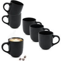 Spetebo Tasse Steinzeug Kaffeetasse 300 ml schwarz matt, 1-tlg., Porzellan, Mikrowelle geeignet