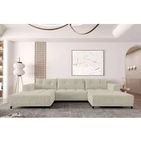99rooms Wohnlandschaft Massimo, Sofa, U-Form, mit Schlaffunktion, Rundumbezug, in Cordstoff POSO
