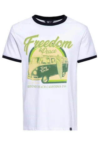 King Kerosin Herren Ringer T-Shirt Freedom and Peace