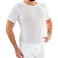 HERMKO Unterhemd 3847 extralang (10 cm), 100 % Bio-Baumwolle, kurzarm Shirt, Feinripp
