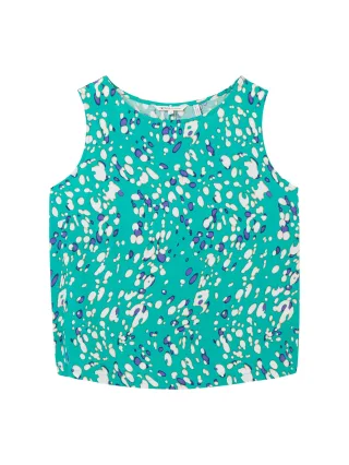 Denim Tom Tailor - Top aus LENZING™ EcoVero™ abstract green dot print - Gr. - S