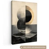 OneMillionCanvasses® Leinwandbild Kreise - Schatten - Abstrakt, Fotodruck (1 St), Leinwand Canvas Wandbild, Wanddekoration 20x30 cm