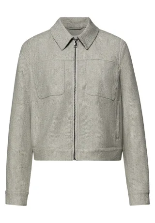 Street One - Shacket mit Fischgrätenmuste beige - Gr. - 40