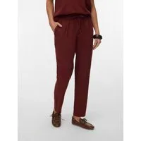 Vero Moda Schlupfhose VMJESMILO MW ANKLE PANTS WVN NOOS mit Leinen, elastisches Bündchen und Kordelzug
