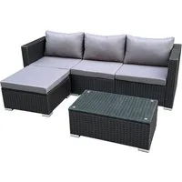 SVITA Loungeset QUEENS, (Set, 5-tlg., Garten-Lounge), verschiedene Stellmöglichkeiten, breite Armlehnen, inkl. Tisch